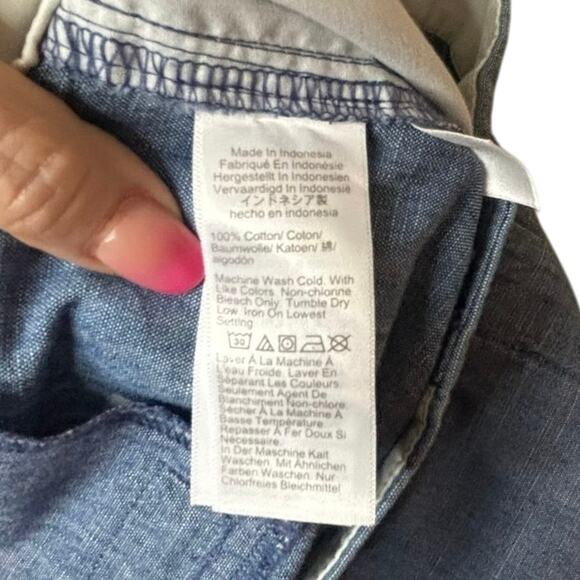 J.Crew Factory 5” Chambray Shorts Blue Medium Wash Size 6 Summer Casual - Picture 7 of 7